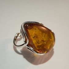 Silberring Bernstein • 925 Sterling Silber Natur Antik Schmuck Ring