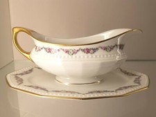 Hutschenreuther Selb Sauciere Chevalier Rosen Blumengirlande Goldrand 1. W