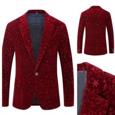 Herren Jacquard Samt Jacke