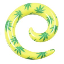 Kunststoff Dehnungsspirale Hanfblatt Motiv schnecke Expander Ohr Piercing plug