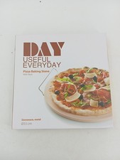 DAY Pizzastein Keramik Metall Ø 33 cm Beige mit Gestell für Ofen & Grill