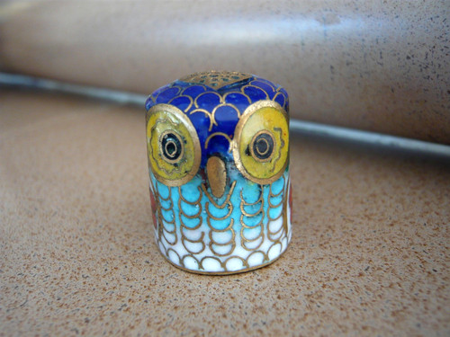 Cloisonne fingerhut eule - eule, figur