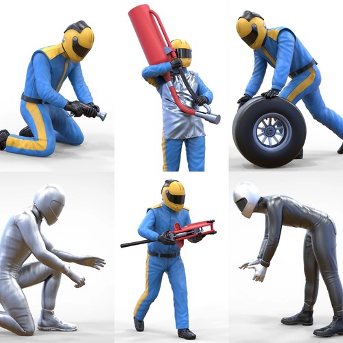 Pit crew figuren - figuren, set