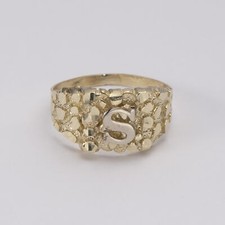 SOLID 10K Gelb Weißgold Ring