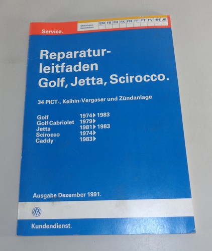Werkstatthandbuch golf 1 - vw, i/1