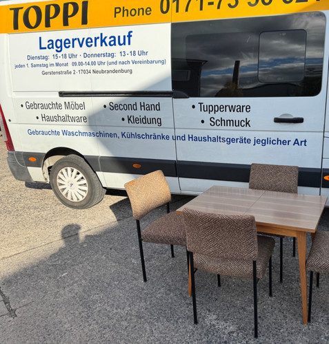Ddr stuhl mit braunen - 1x,