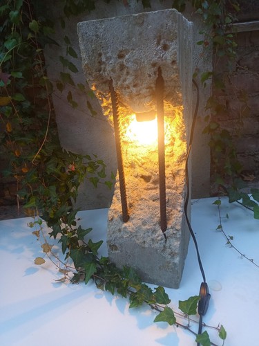Betonlampe mit birne e27 - mit,