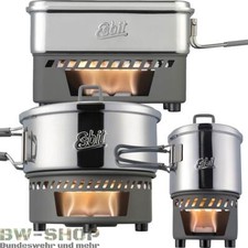 ESBIT TROCKENBRENNSTOFF KOCHSET 585-1100ML EDELSTAHL BW KOCHGESCHIRR ESSGESCHIRR