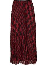 Chiffonrock mit Hahnentritt Gr. 42 Rhododendronrot Schwarz Maxi Chiffon-Rock Neu