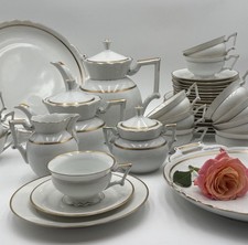 umfangreiches Art Déco Rosenthal Goldina Porzellan Kaffeeservice Teeservice