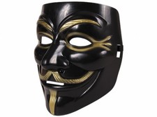 Guy Fawkes Maske schwarz gold