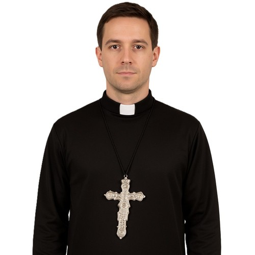 Große silberne priester - große, kreuz