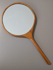 Handspiegel Spiegel Teakholz-Spiegel Holz ca. 30,5 cm hoch Vintage