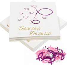 Rosa Fisch Servietten 40