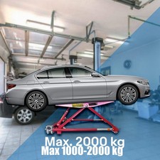 19230/ Kipphebebühne Mobile Werkstatt Wagenheber Kurzhub PKW Lift 2000kg 2T Rot