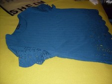 Damen Burnout - Shirt , Gr : L ( 40 / 42 ) , Farbe : Taubenblau