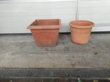 2 große Blumentöpfe / Terracotta Optik / hochwertig / Blumenkübel