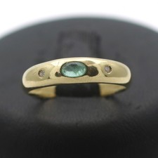 Bandring 750 Gold 18 Karat Gelbgold Smaragd Edelstein Diamant Damen Wert 1100,-