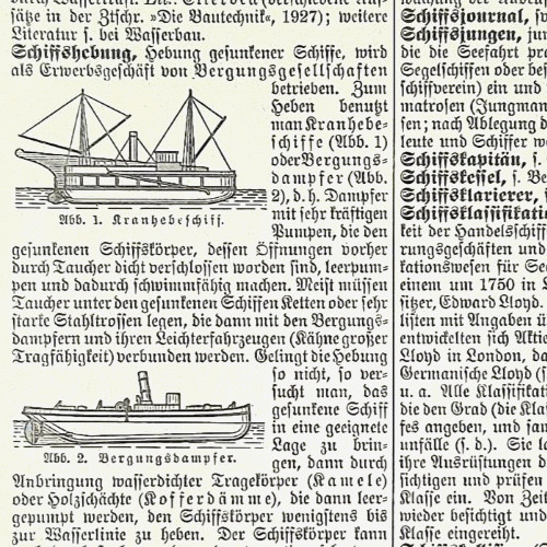 Alte lithografie schwimmkran - alte, lithografie,schwimmkran