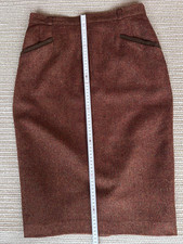 BUCKINGHAM Wolle Tweed Bleistift Rock 38/40 NEU ! Rost Braun Orange Blau Melange