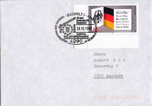 Brief sst tag der - sst, briefmarke