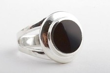 Ring Herrenring 925 Sterling Silber Onyx Top! *