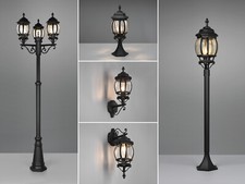 Nostalgische schwarze Außenlampen zur Gartenbeleuchtung & Fassadenbeleuchtung