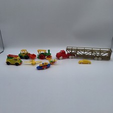 Konvolut 70/80er Kunststoff Autos LKW, Baustellenfahrzeug, Bruder, Jean Höfler? 