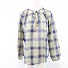 Damen Hemd Blau Beige