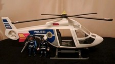 Playmobil 6874 Polizeihubschrauber Helikopter mit Licht Seilwinde Figuren 6921