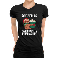 Offizielles Weihnachts-Pyjamashirt Schlafshirt Faultier - Weihnachten Weihnachts
