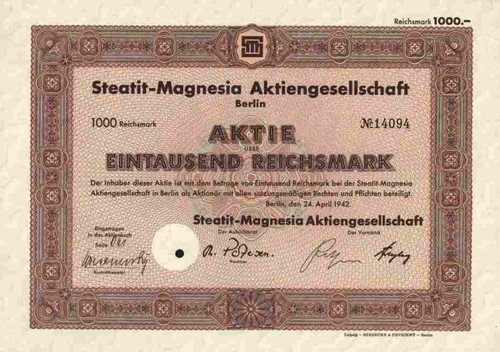 Steatit magnesia 1942 berlin - magnesia,