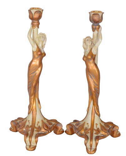 Zwei leuchter jugendstil - zwei,