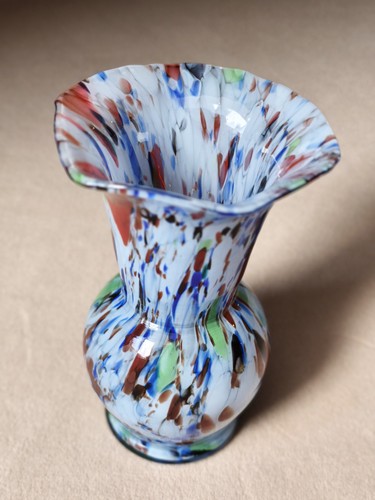 Vintage glasvase bunt - vintage,