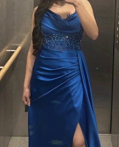 Blaues damen abendkleid lang - blaues,