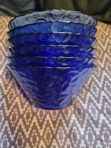 Blaue glasschale pudding - 6, x