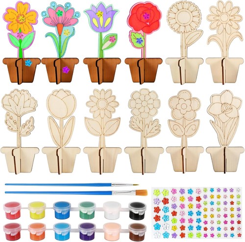 12stk holzblumen zum - holzblumen,
