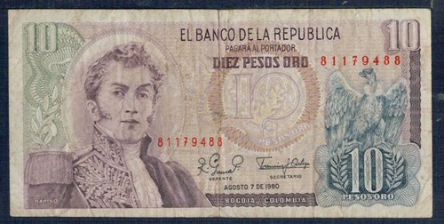 Kolumbien pesos gold 1980 - pesos,