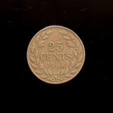 1968 liberia 25 cent - liberia,