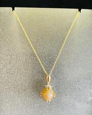 Collier 10K/0,416 Gelbgold 6 kleine Brillanten und einem Opal