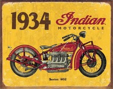 1934 Indian Series 402 USA Motorrad Metall Schild - Vintage Design