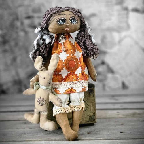 Vintage stoffpuppe häschen - vintage,