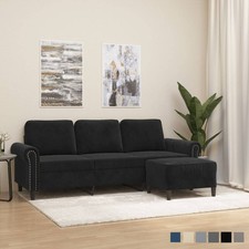 3-Sitzer-Sofa mit Hocker Samt Polstersofa Sessel Relaxsofa Loungesofa Relaxcouch