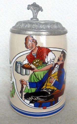 Alt humpen bierkrug kellnerin - bierkrug,