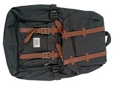 Kaukko Vintage Rucksack Schwarz Lederdetails Daypack Mittel 44cm