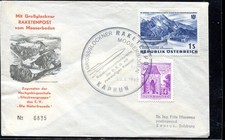 Österreich, Raketenpostbelege, Grossglockner mit Nachporto