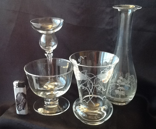 Glas zwei vase vasen - glas,