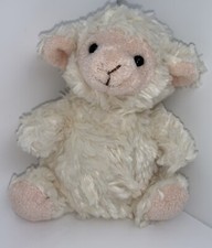 Karstadt Plüschtier Stofftier Schaf Handpuppe Creme Ohr Nase Fell Auge Schwarz