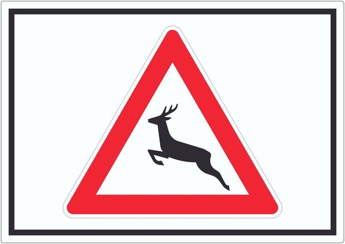 Aufkleber achtung wildwechsel - achtung,