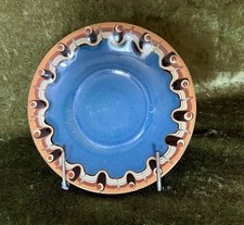 Teller Blau Bulgarische Keramik DDR Vintage Ø 13 cm